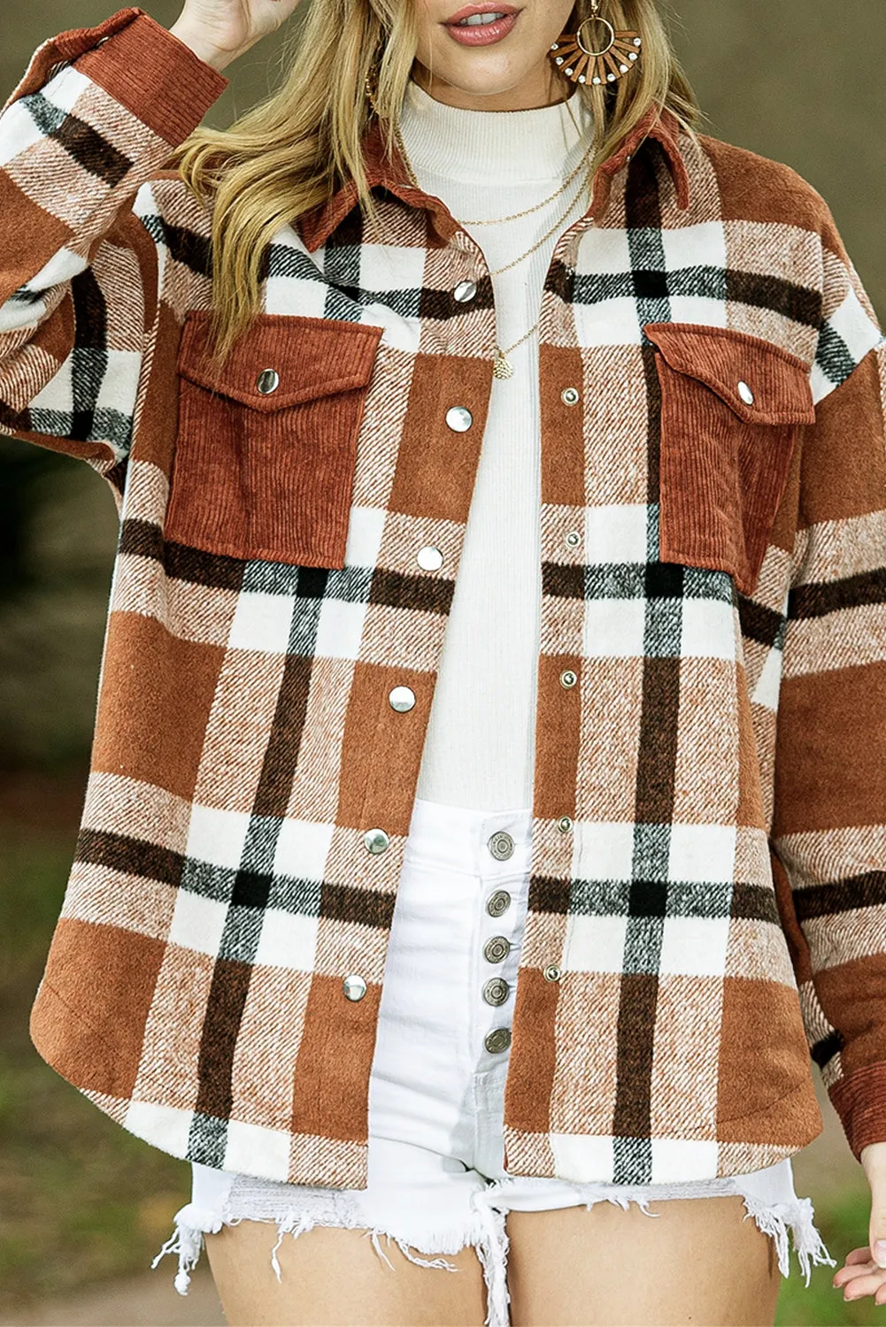 🔥 Plaid Pocket Casual Button-Up Shirt Jacket: Because You're Too Cool to Choose 🔥