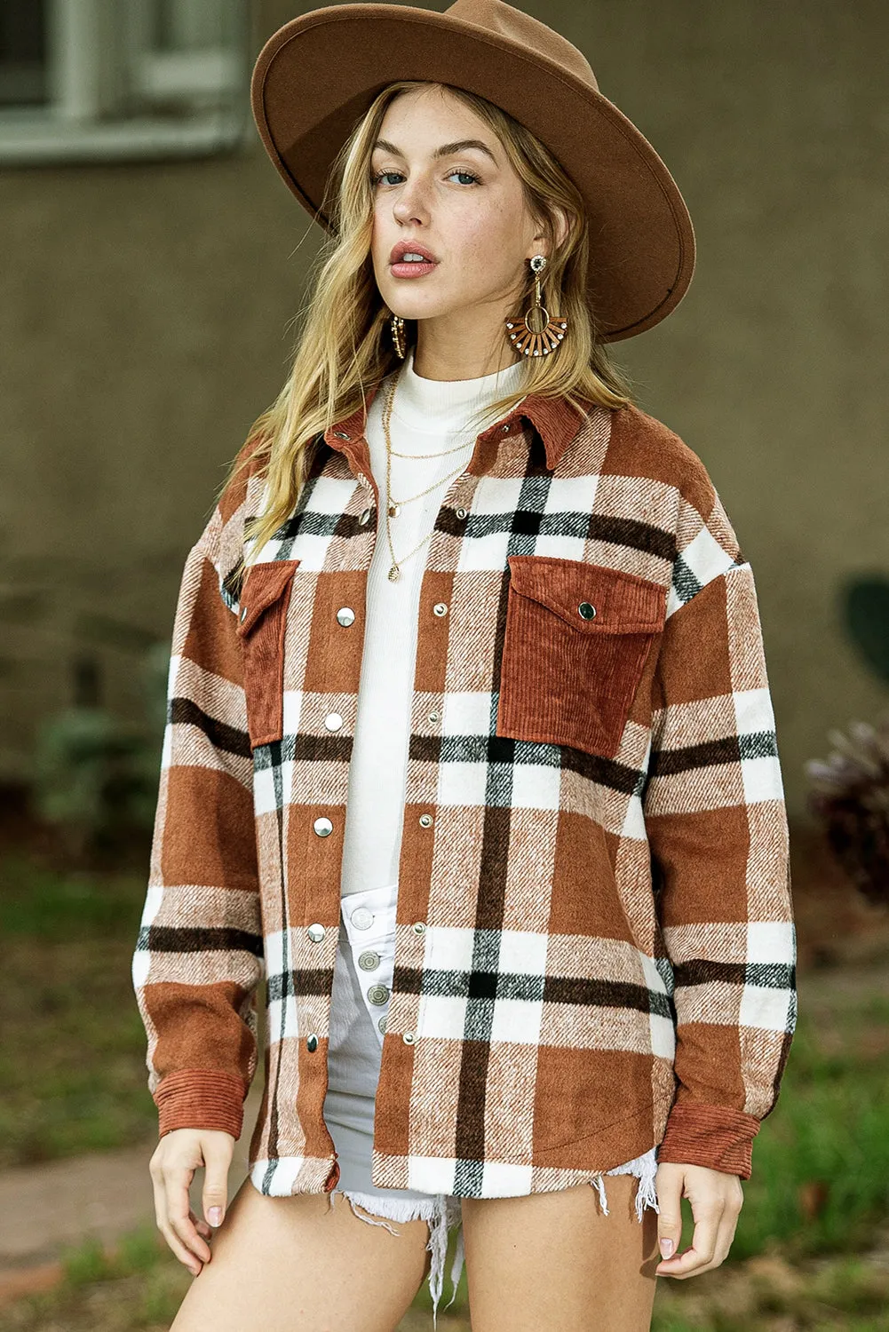 🔥 Plaid Pocket Casual Button-Up Shirt Jacket: Because You're Too Cool to Choose 🔥