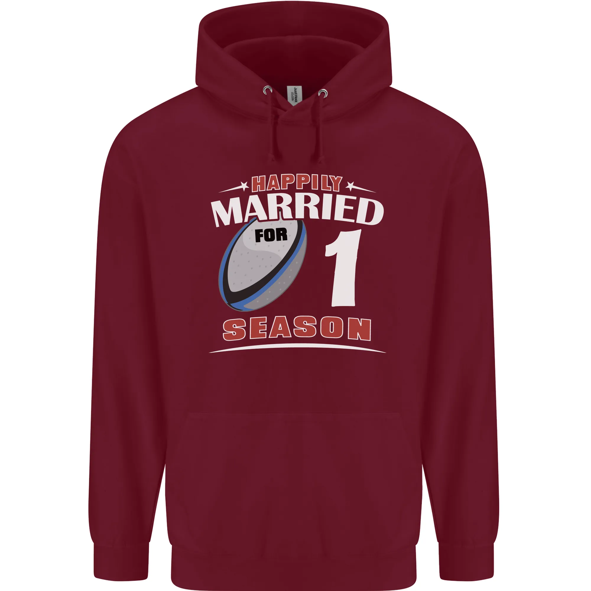 1 Year Wedding Anniversary 1st Rugby Mens 80% Cotton Hoodie