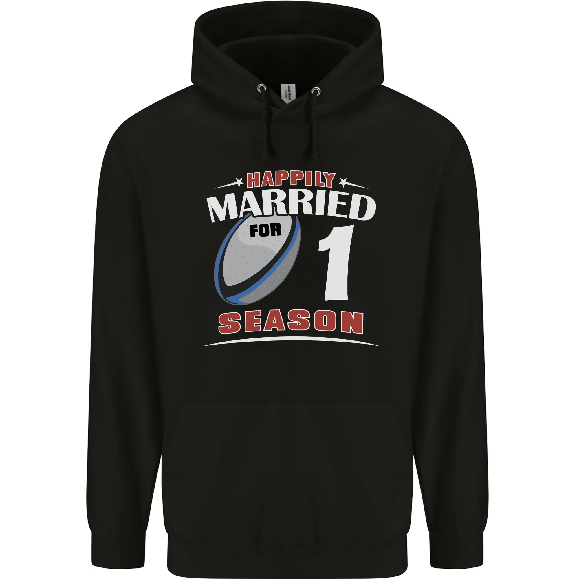 1 Year Wedding Anniversary 1st Rugby Mens 80% Cotton Hoodie