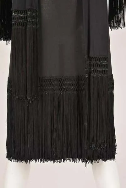 1960s Pucci Black Silk Jersey Fringe Dress