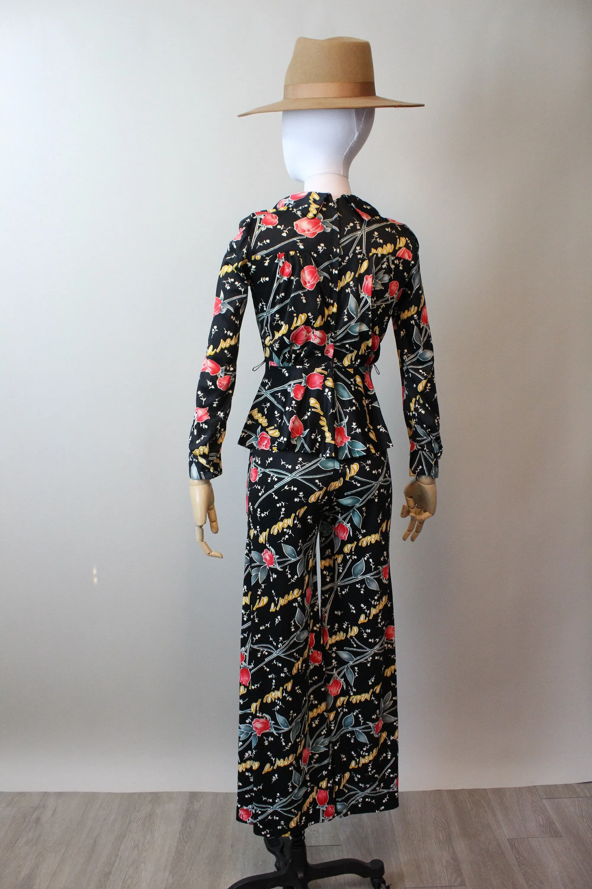 1970s NOVELTY a rose is a rose jumpsuit xs | new spring