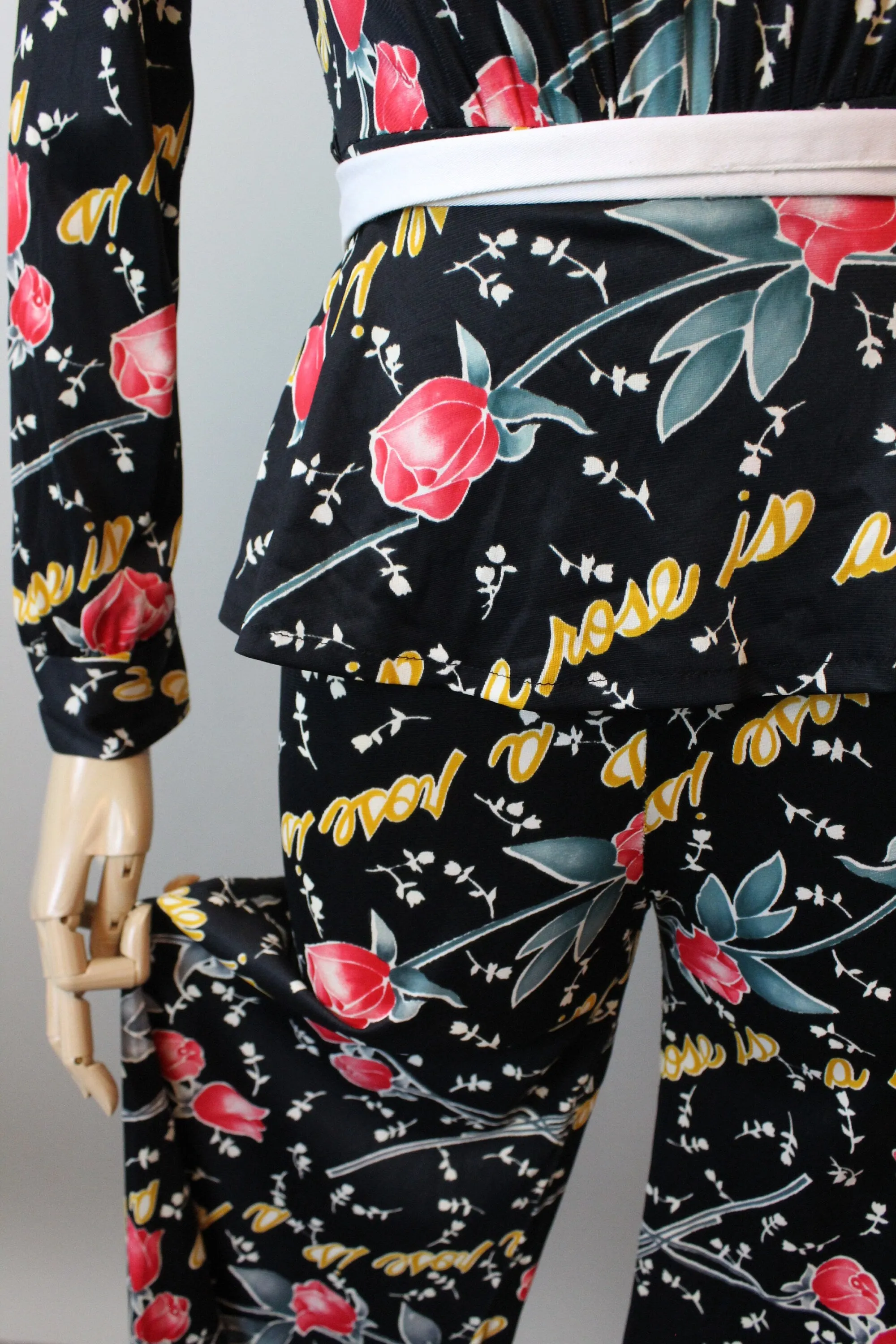 1970s NOVELTY a rose is a rose jumpsuit xs | new spring