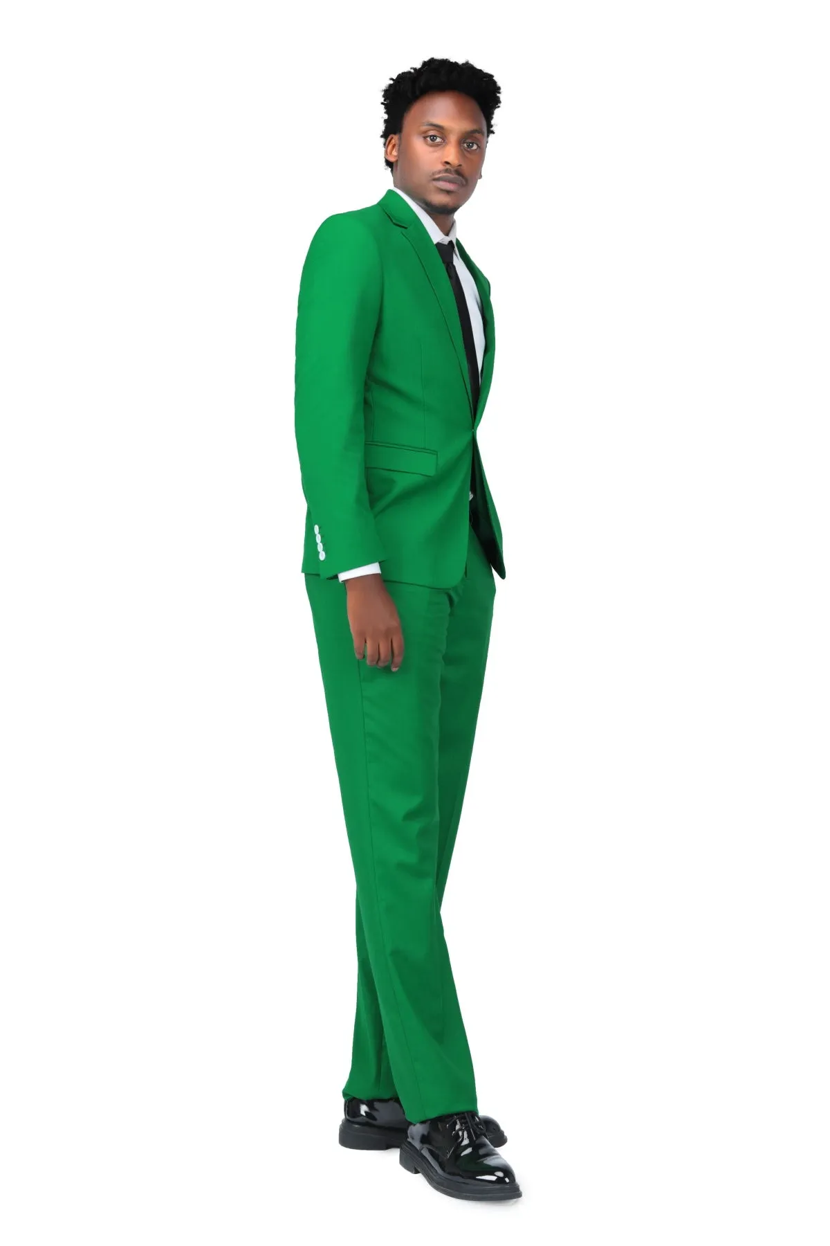 2-Piece Slim Fit Simple Designed Suit Green