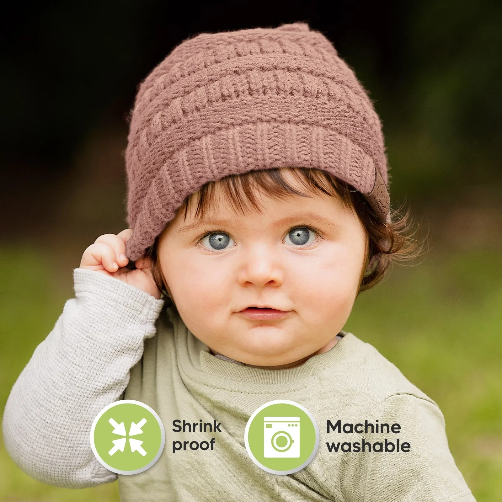 3-Pack Warmzy Baby Beanies (Wine, M)