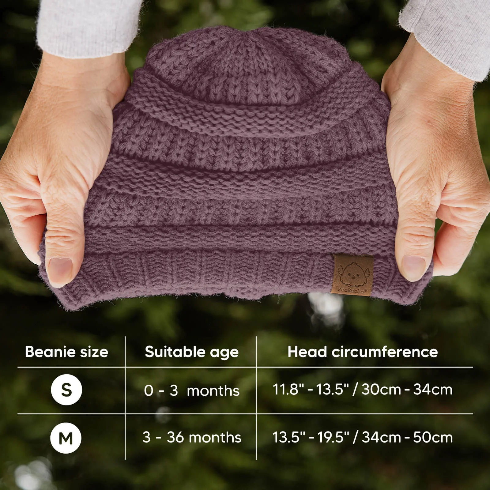 3-Pack Warmzy Baby Beanies (Wine, M)