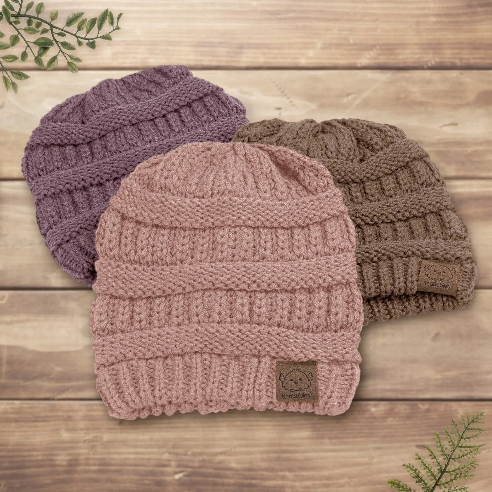 3-Pack Warmzy Baby Beanies (Wine, M)