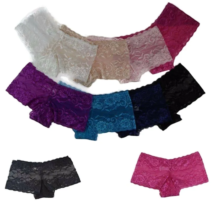 5 x Womens Plus Size Lace Shorts Boyleg Underwear Panties Undies Lingerie