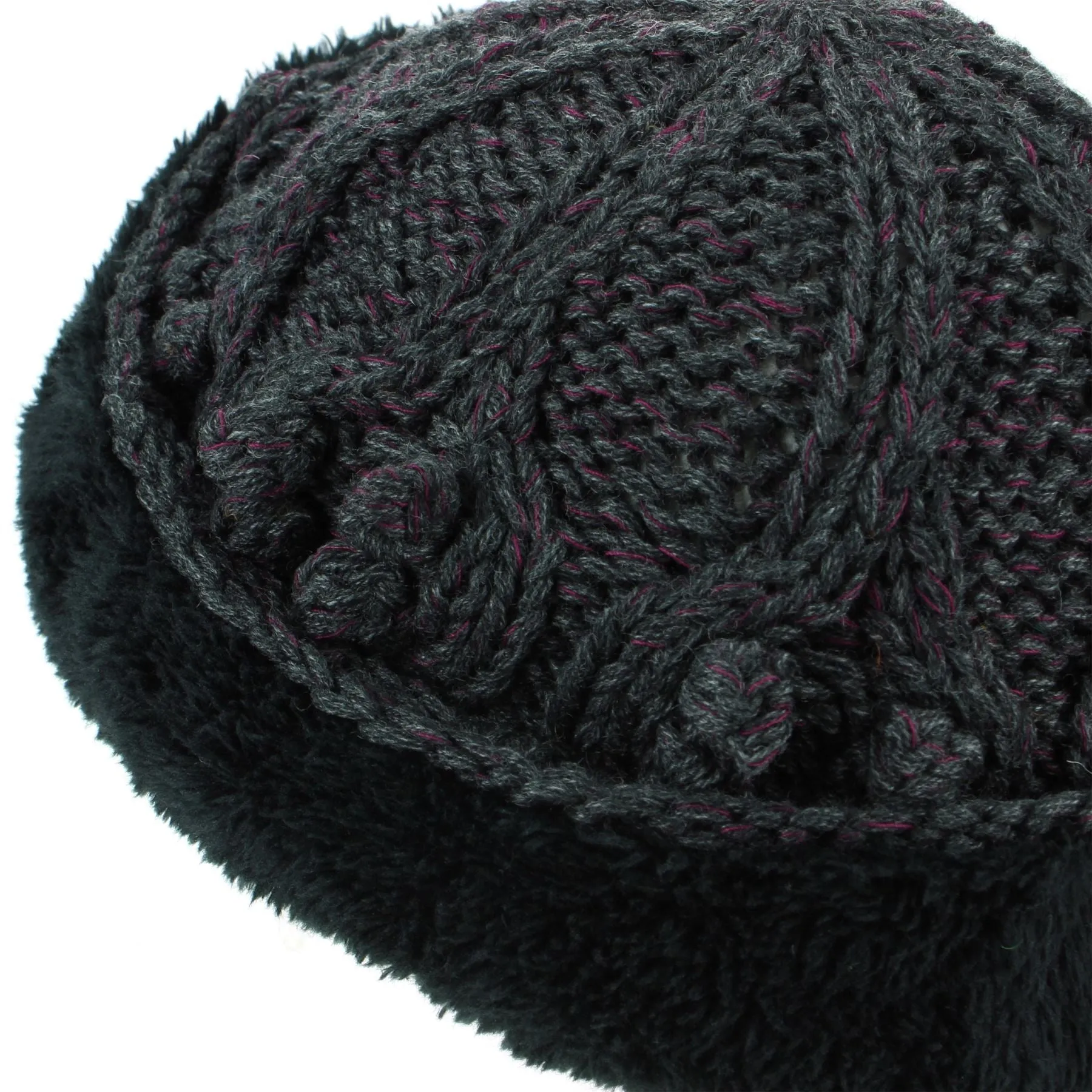 Acrylic Knit Beanie Hat - Charcoal Grey