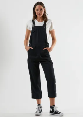 Afends Womens Koko - Hemp Long Overall - Black