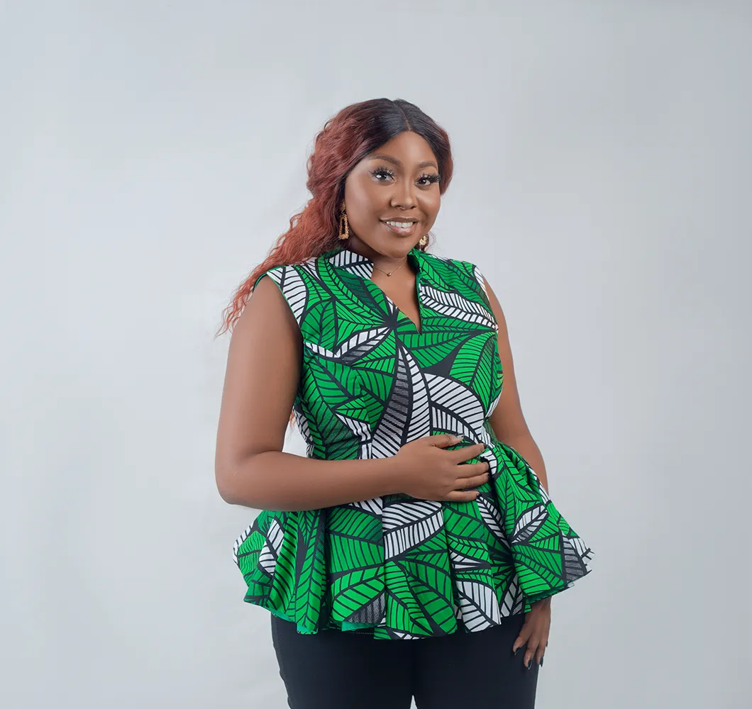 African Print Naya Peplum Top