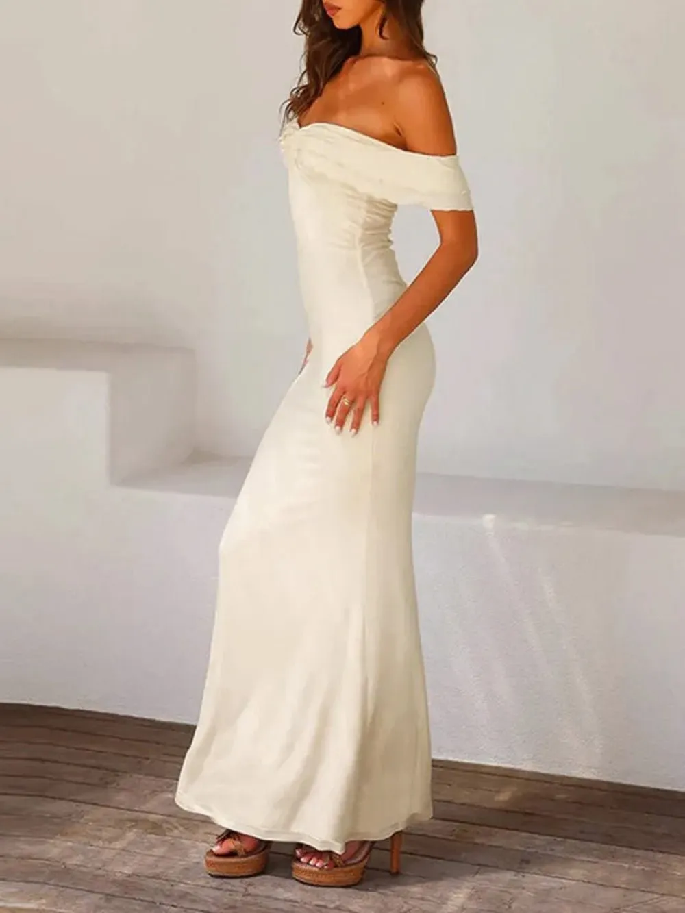 Alexandra Strapless Off Shoulder Maxi Dress