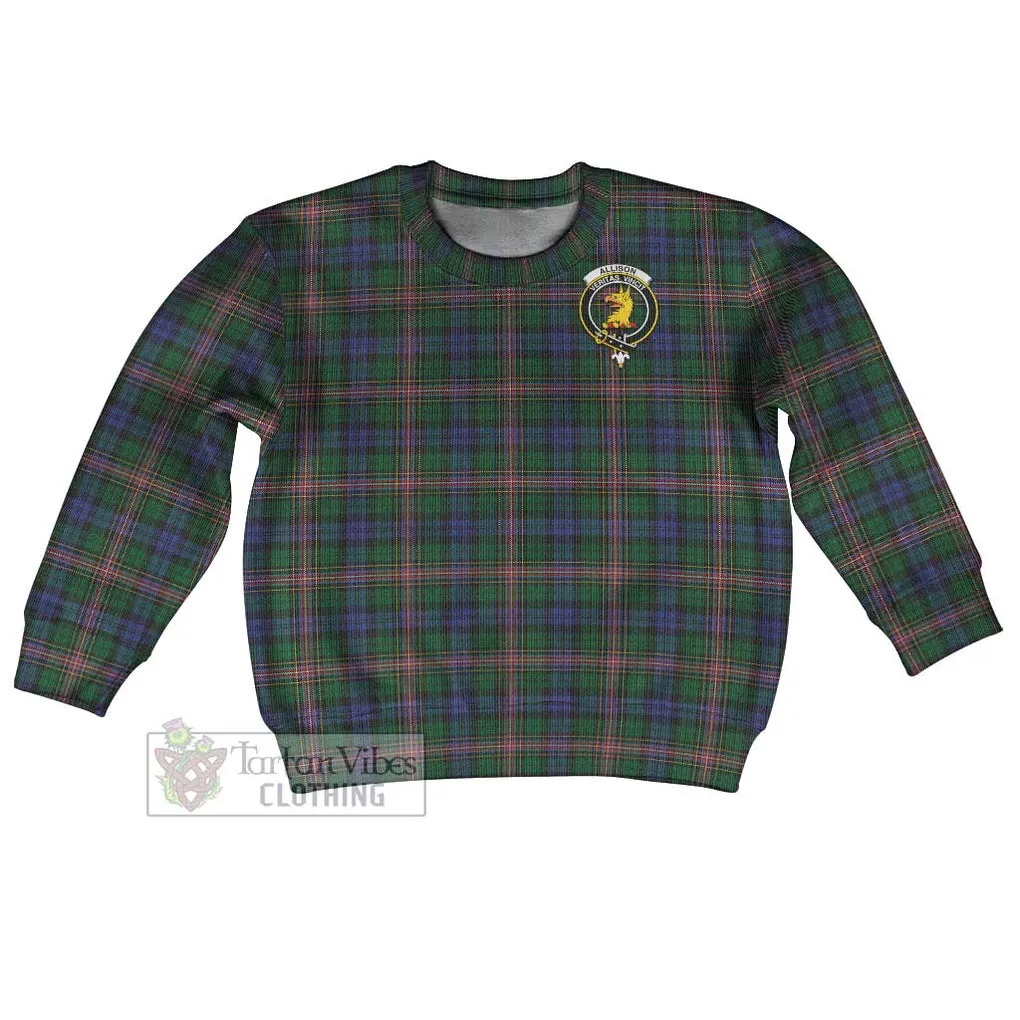 Allison Tartan Kid Ugly Sweater with Family Crest