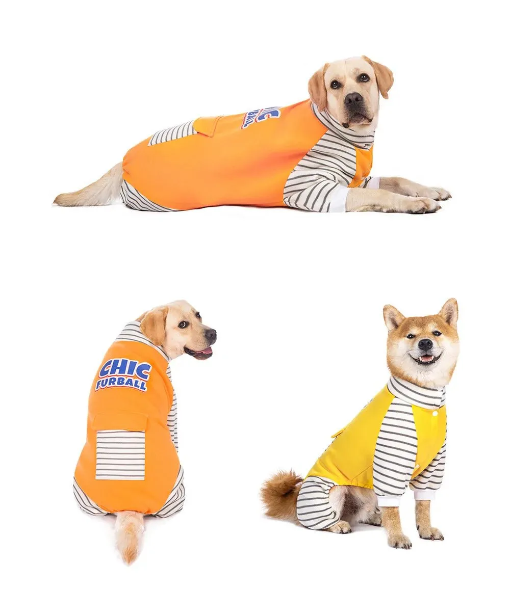 AnniePaw Warm Stripe Turtleneck Pajamas for Medium to XL Dogs