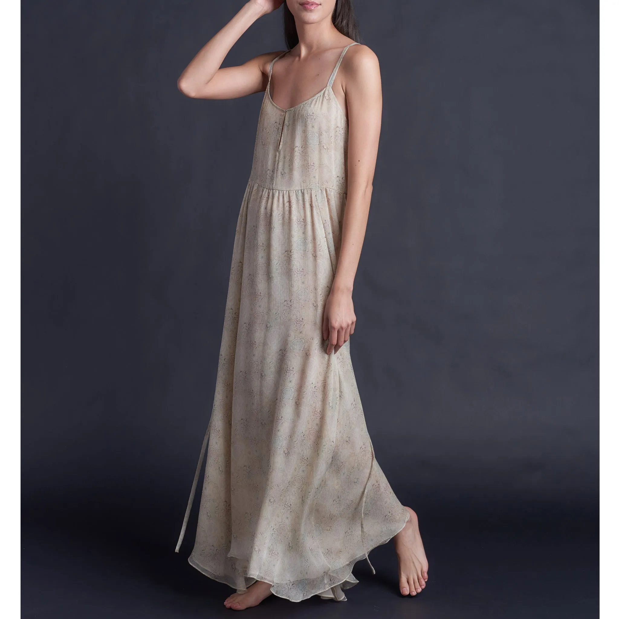 Antheia Slip Dress in Dulwich Park Liberty Print Silk Crinkle Chiffon