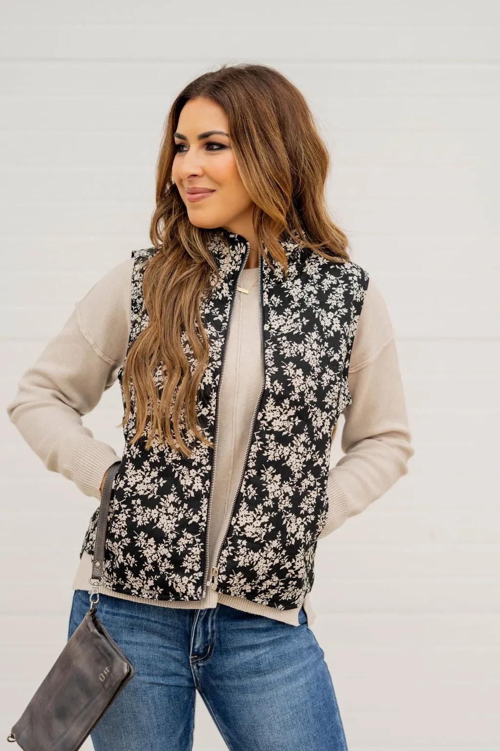 Antique Floral Puffer Vest