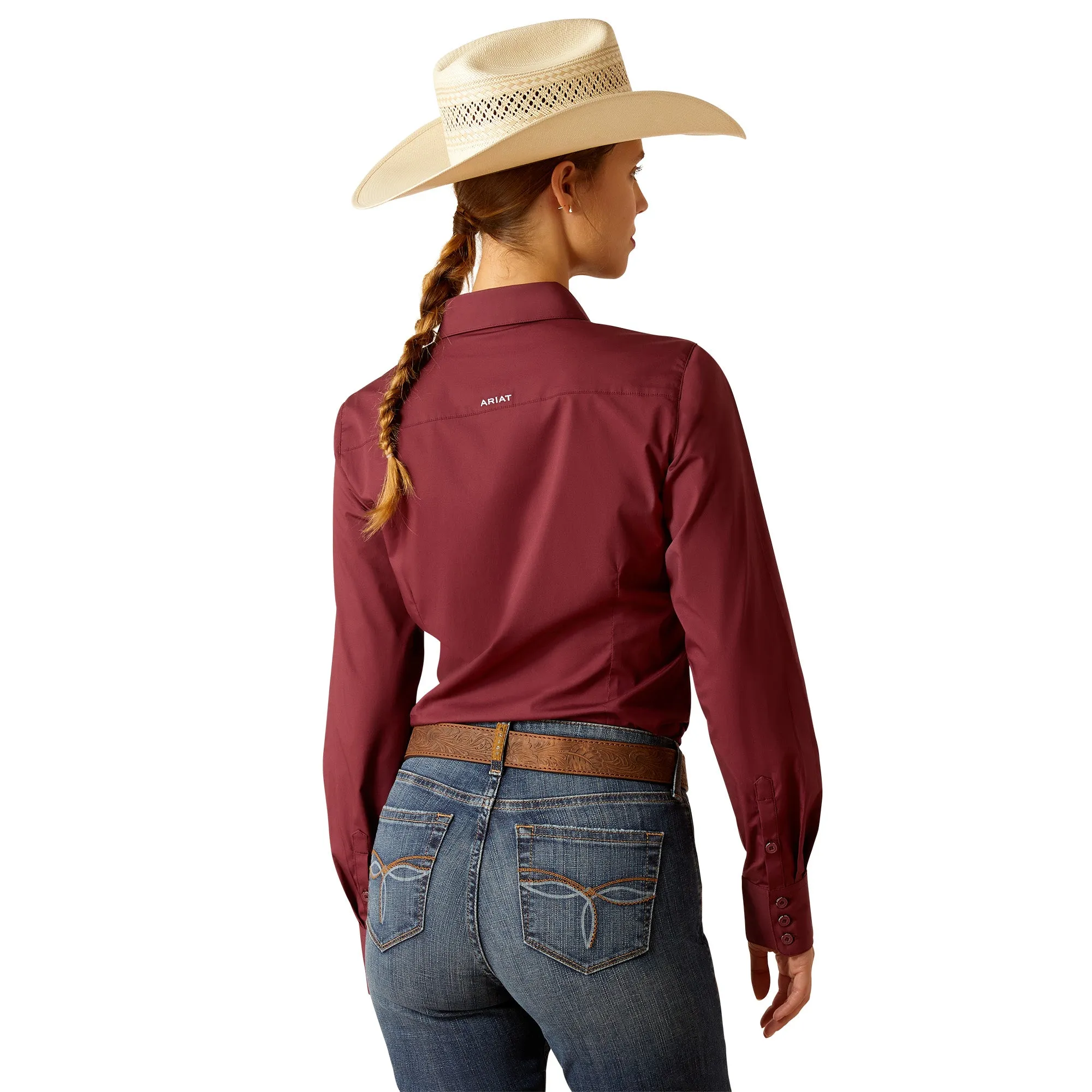 Ariat Ladies Kirby Stretch Burgundy Button Down Shirt 10048885