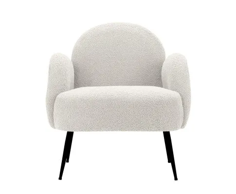 Armchair Lounge Chair Armchairs Accent Arm Chairs Sherpa Boucle White