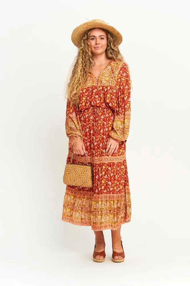 Arnhem Audrey maxi dress in cinnamon size 8/10