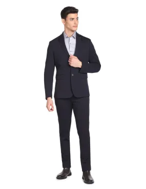 Arrow Men's Nylon Zero Calorie Slim Fit Knit Suit (ARAFSU5582_Navy