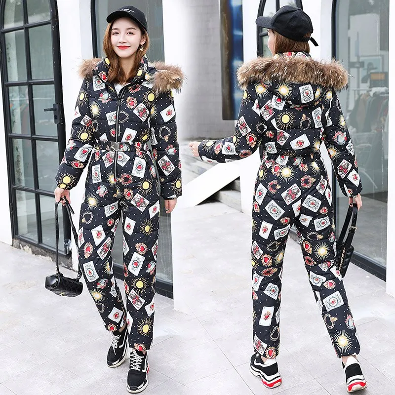 Ashore Ski Shop Warm One Piece Jumpsuit Women Outfit Ski Suit Jacket Winter