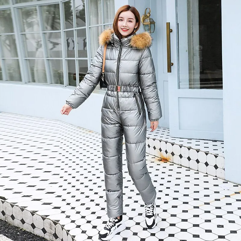 Ashore Ski Shop Warm One Piece Jumpsuit Women Outfit Ski Suit Jacket Winter