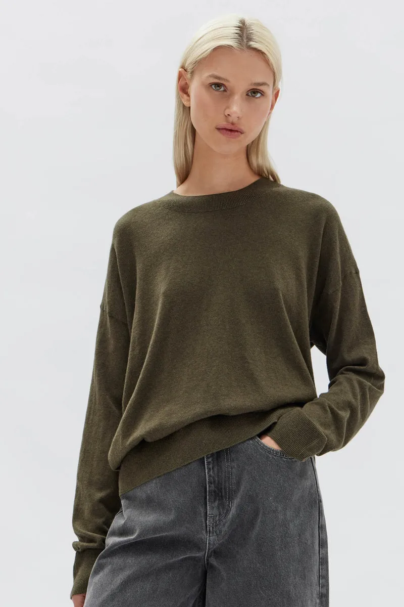 Assembly Label - Cotton Cashmere Lounge Sweater - Pea Marle