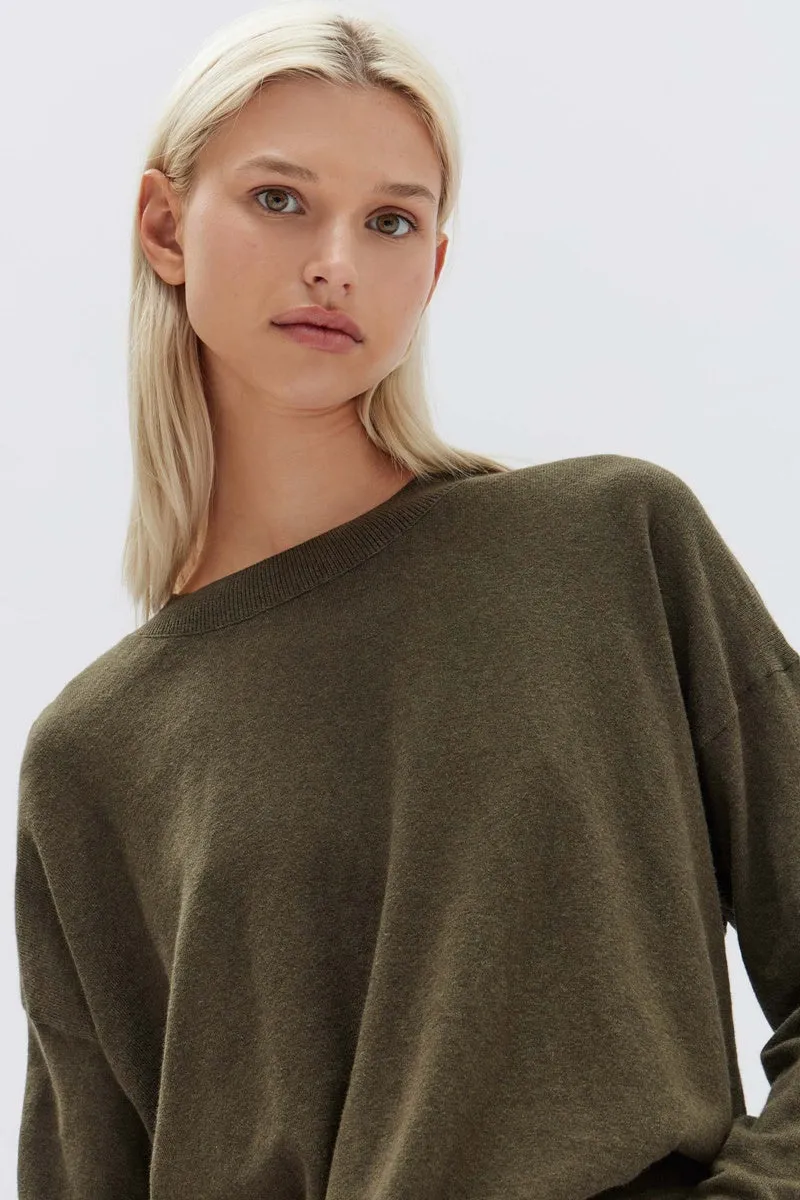 Assembly Label - Cotton Cashmere Lounge Sweater - Pea Marle