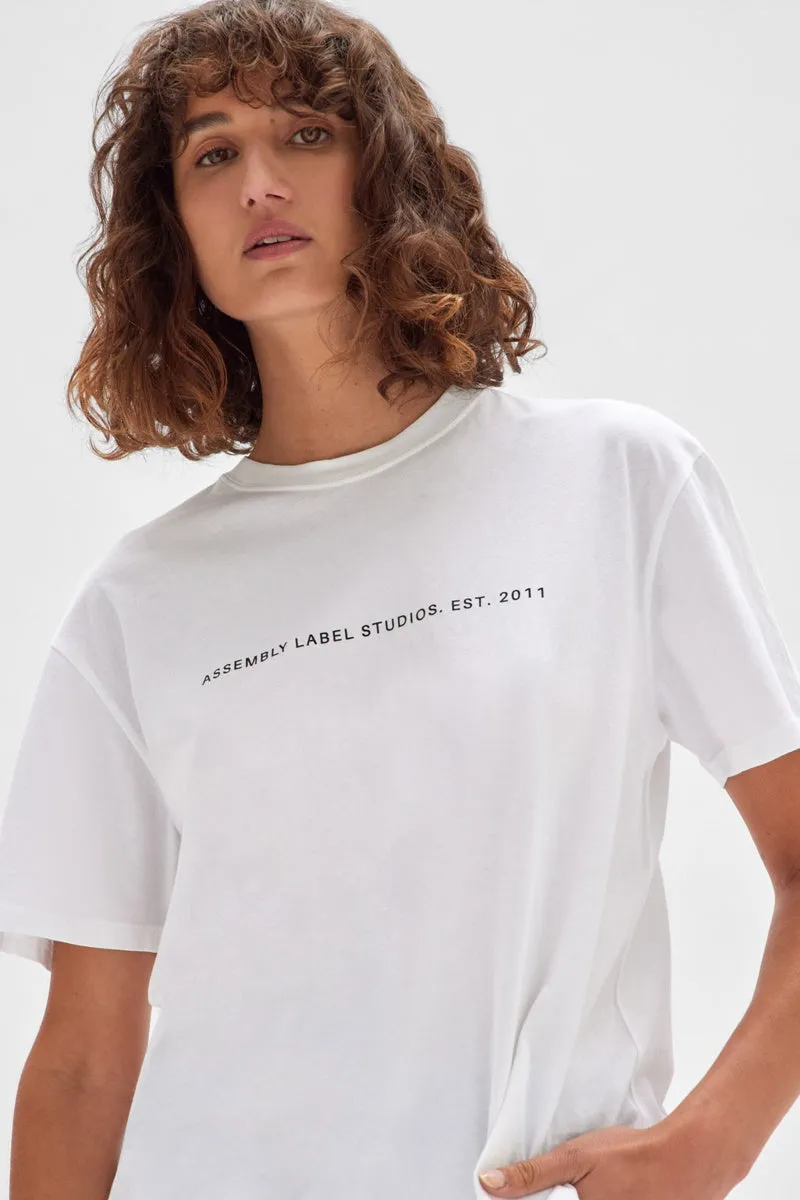 Assembly Label - Delmar Everyday Organic Tee - White/Black