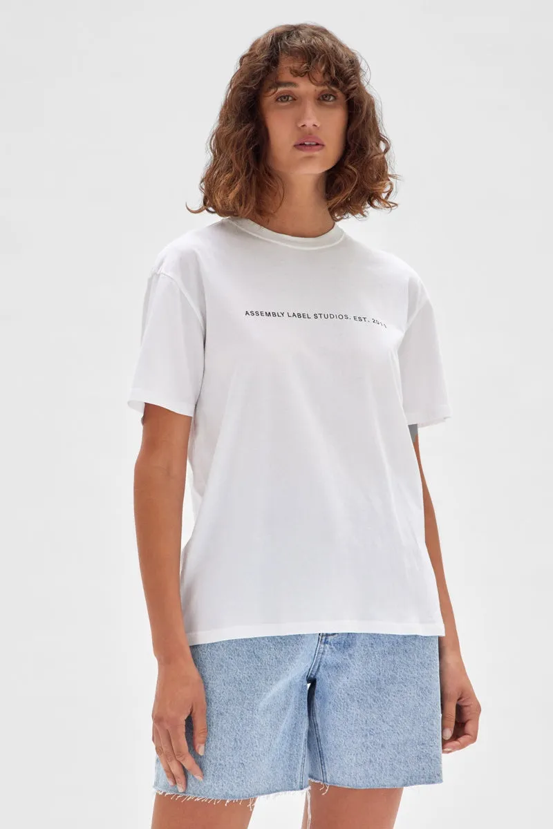 Assembly Label - Delmar Everyday Organic Tee - White/Black