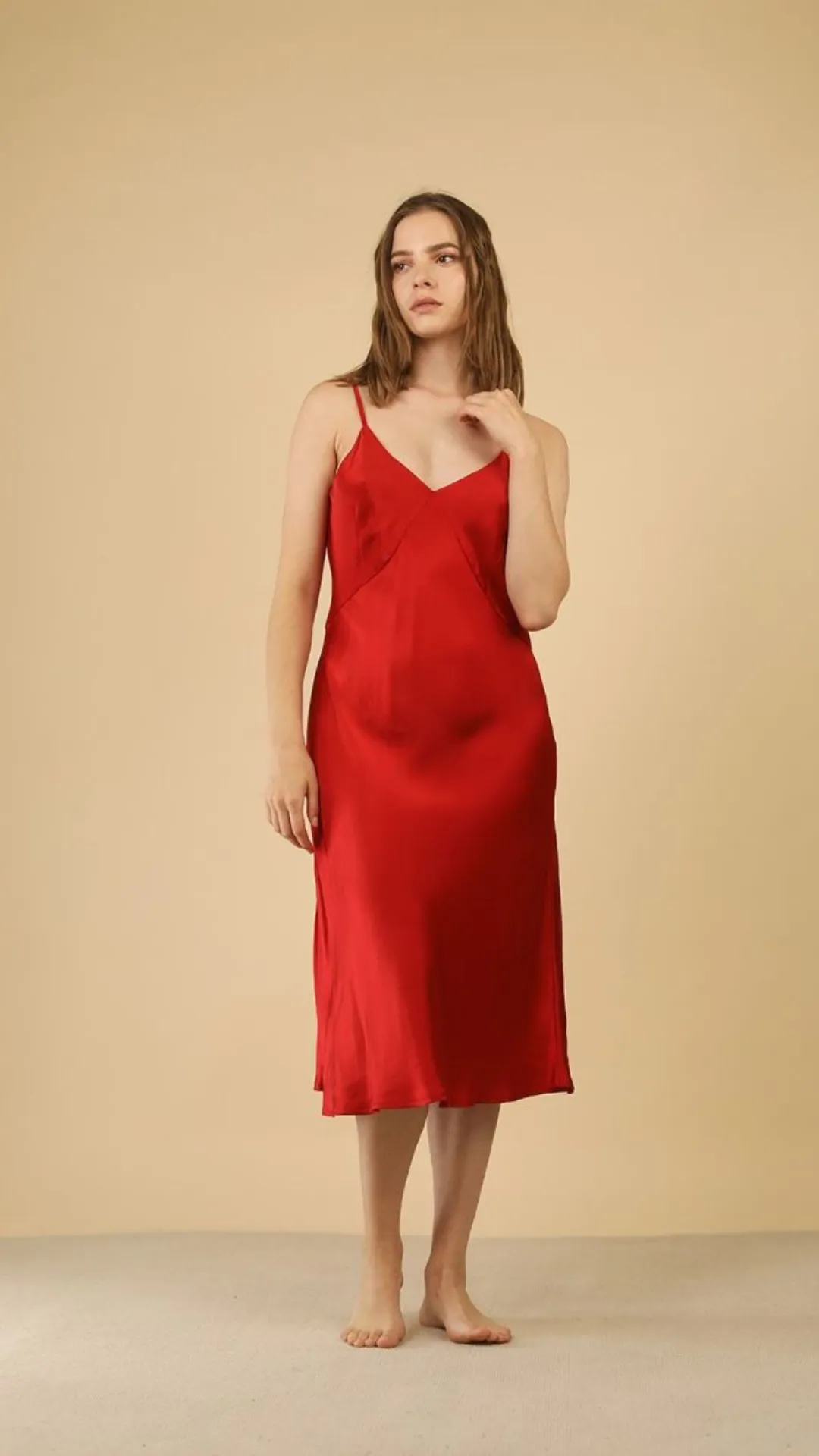 Audrey Dress In Red by Lora Gene