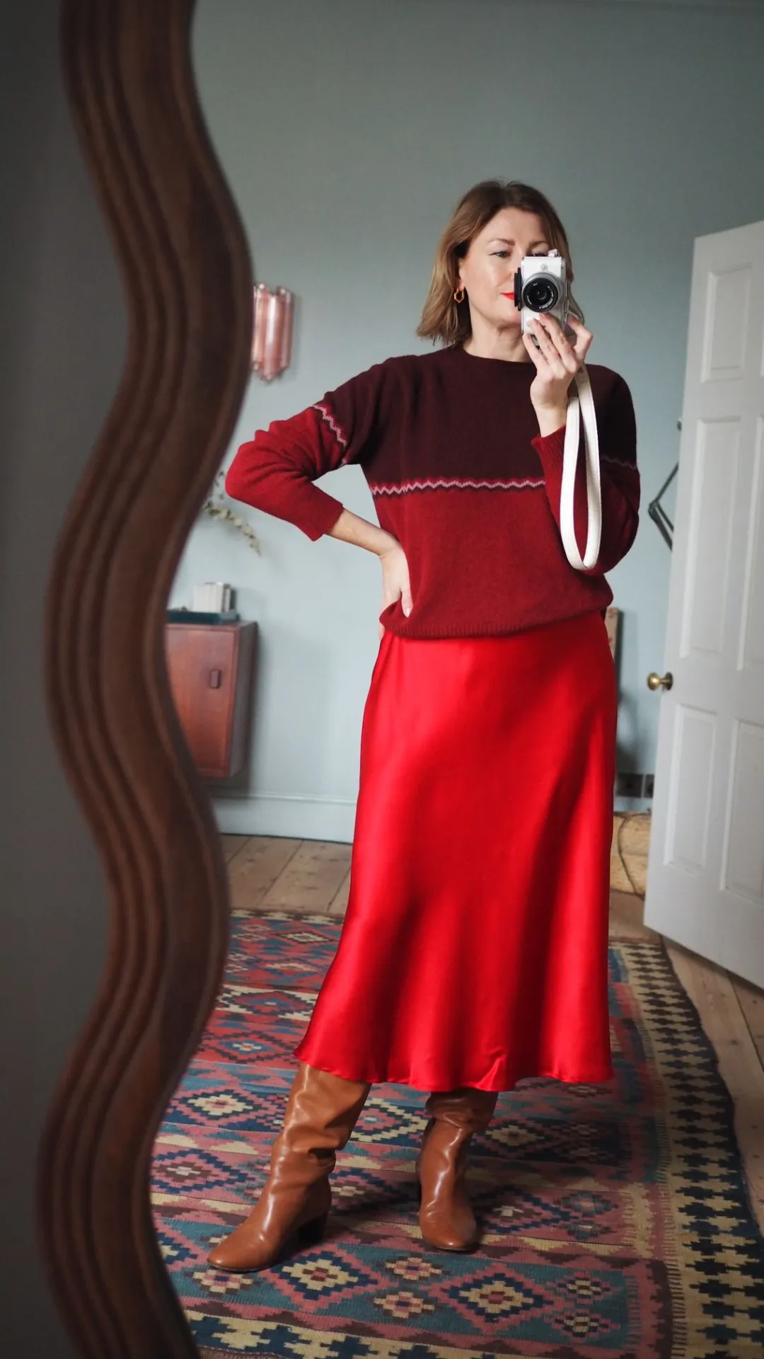 Audrey Dress In Red by Lora Gene