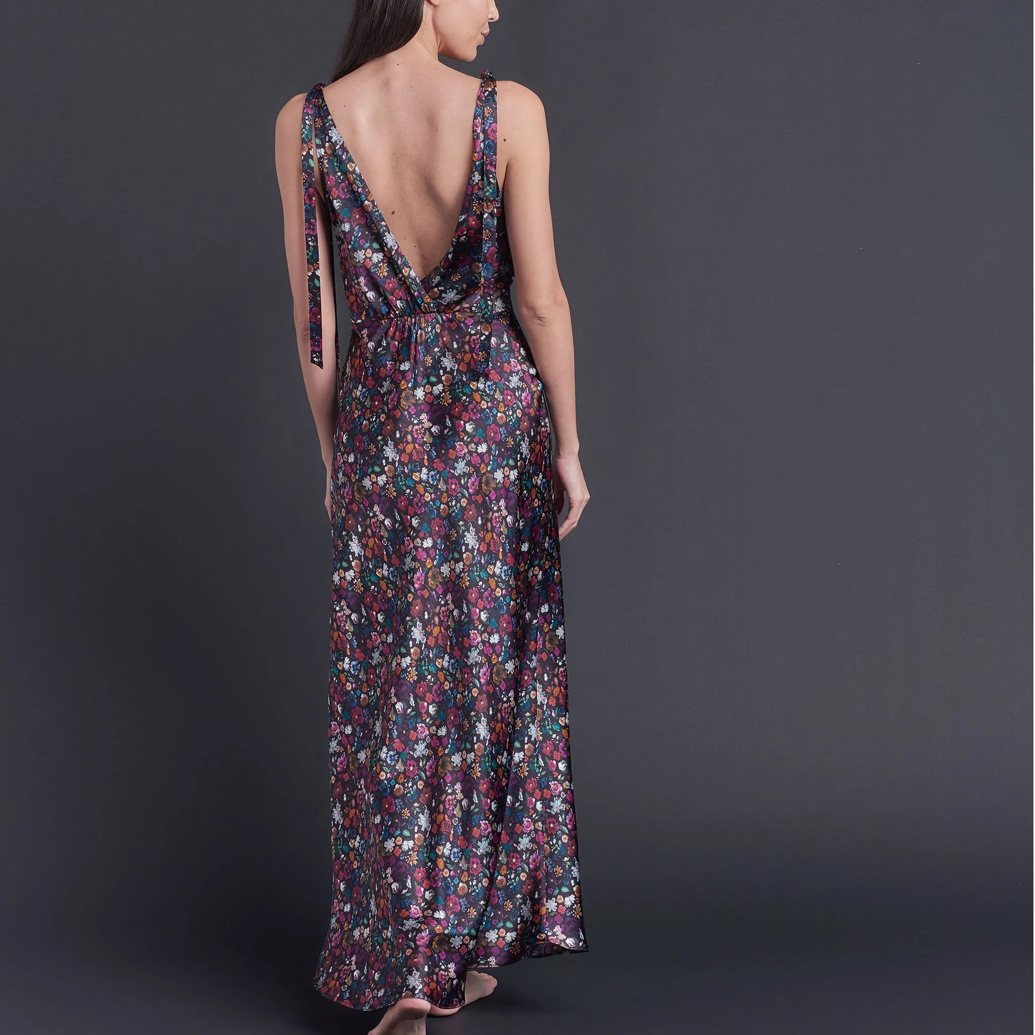 Ava Floral Liberty Print Silk Charmeuse Slip Dress