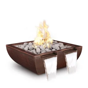 Avalon Hammered Copper Fire and Water Bowl, Twin Spill - Pool Feature