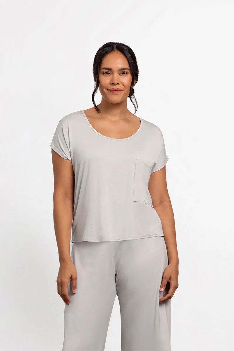 Bamboo Dolman Pocket Top | Chino