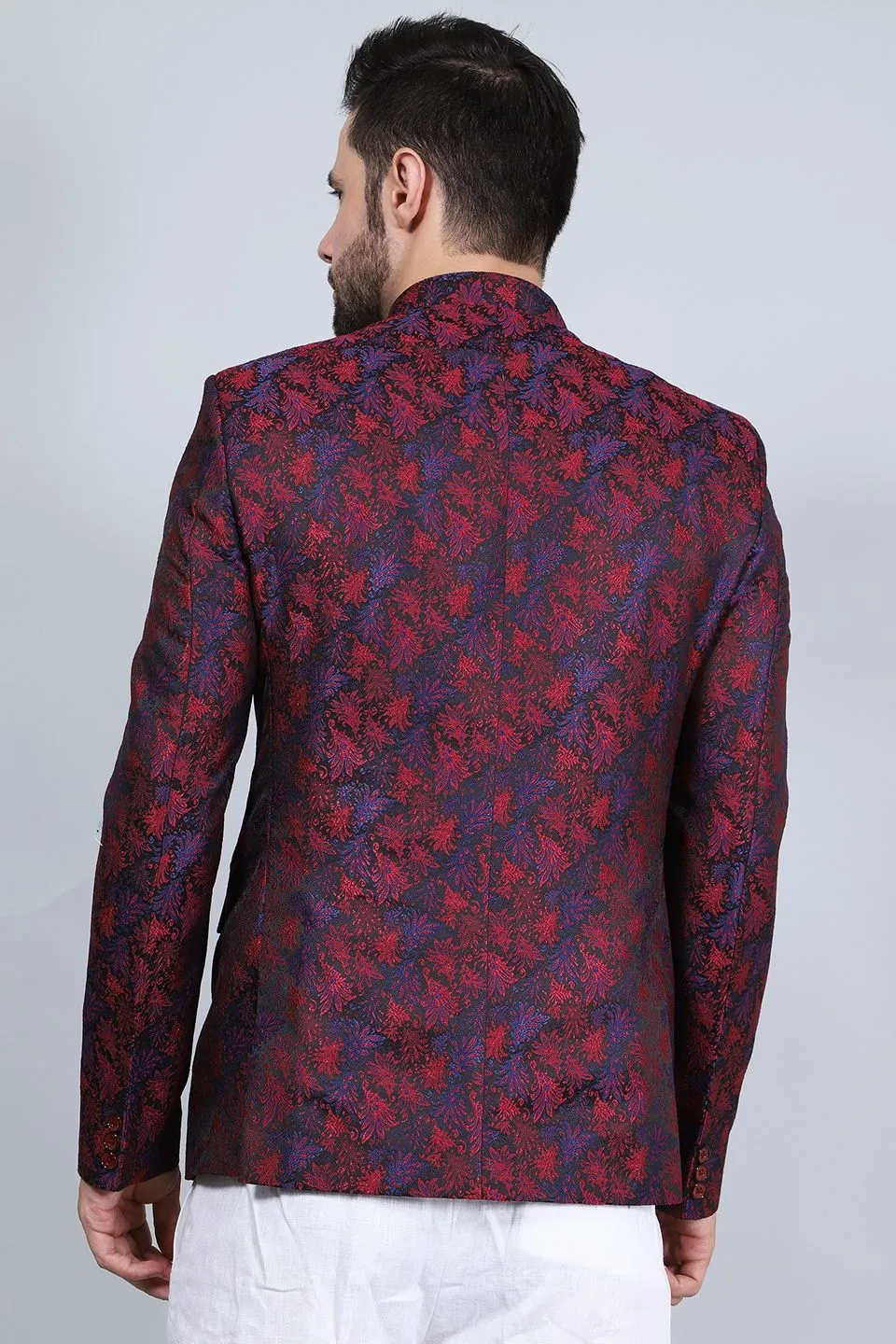 Banarasi Rayon Cotton Red Blazer