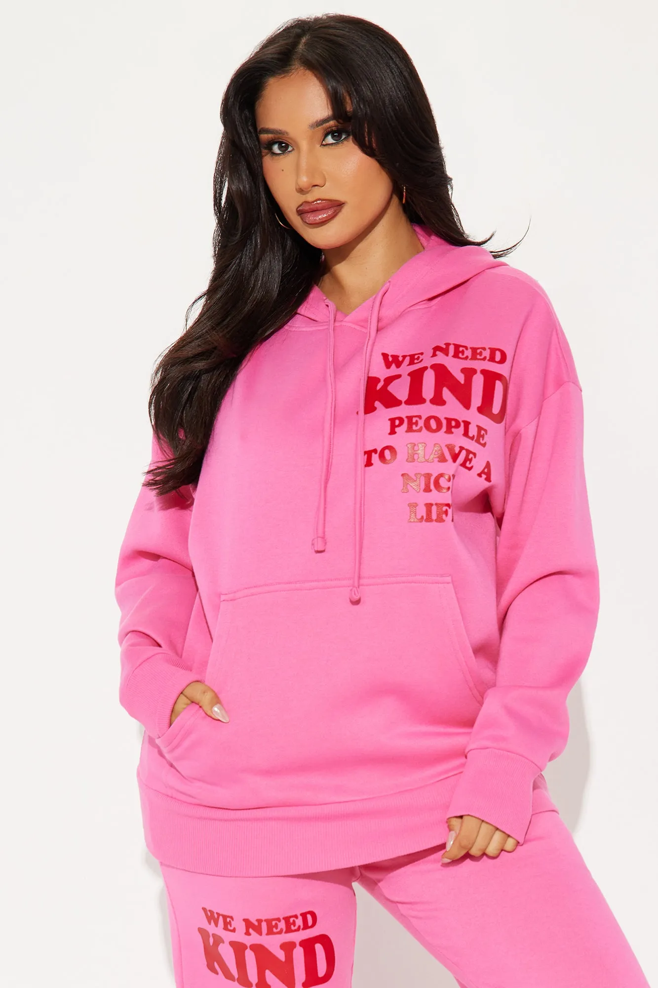 Be Kind Fleece Jogger Set - Pink