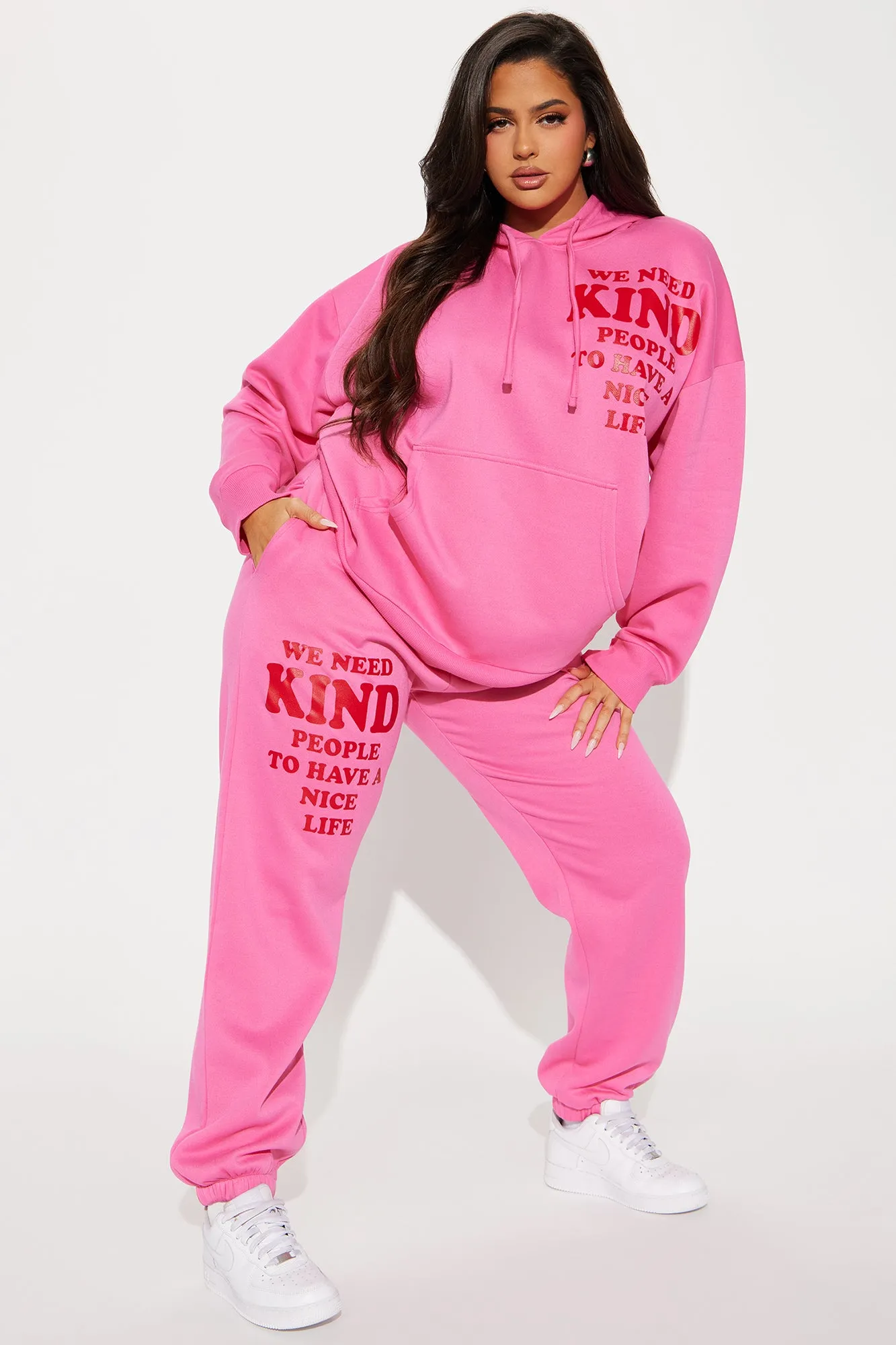 Be Kind Fleece Jogger Set - Pink