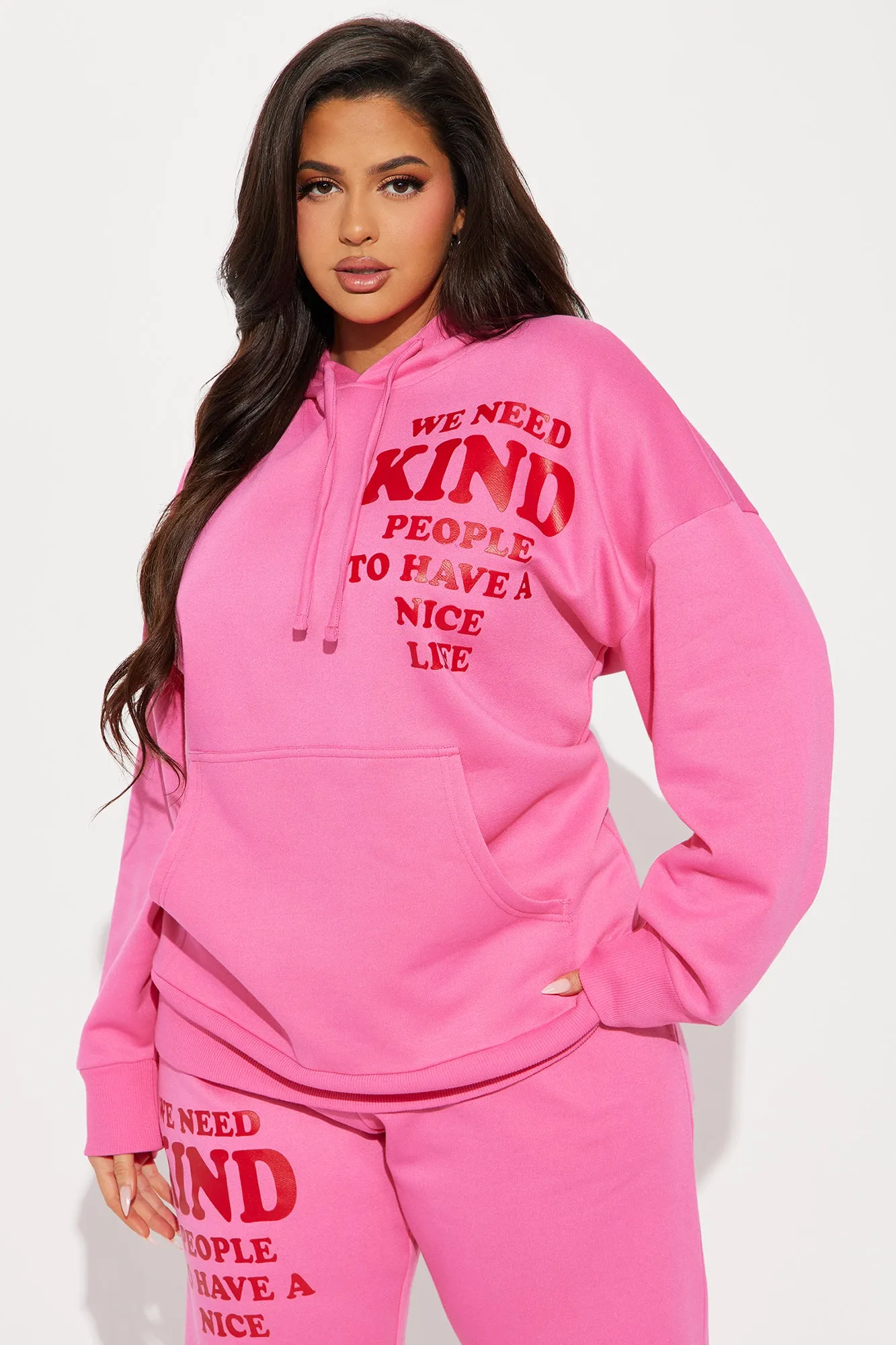 Be Kind Fleece Jogger Set - Pink