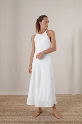 Bellez Linen Maxi Dress White