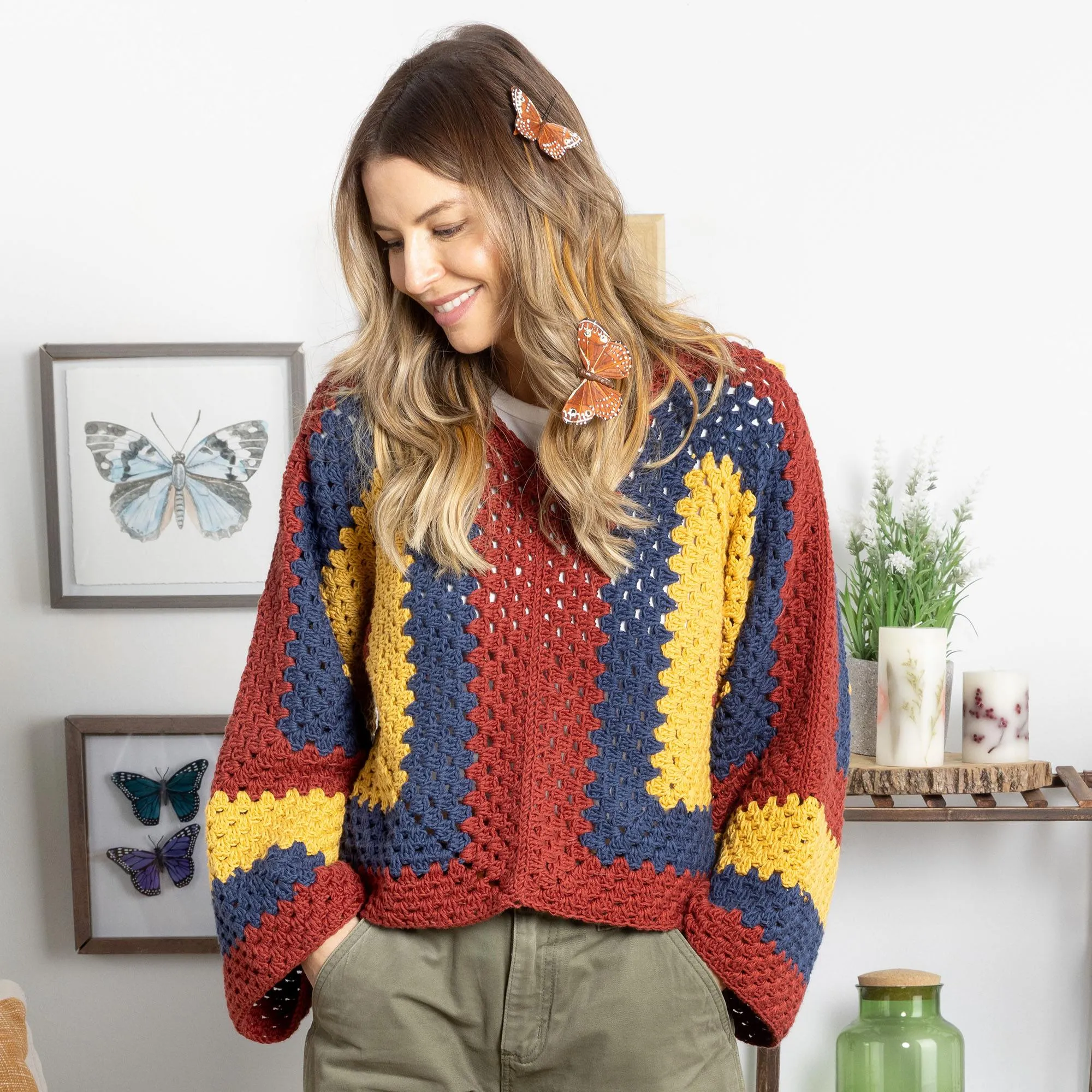 Bernat Crochet Hexi Hoodie Pullover