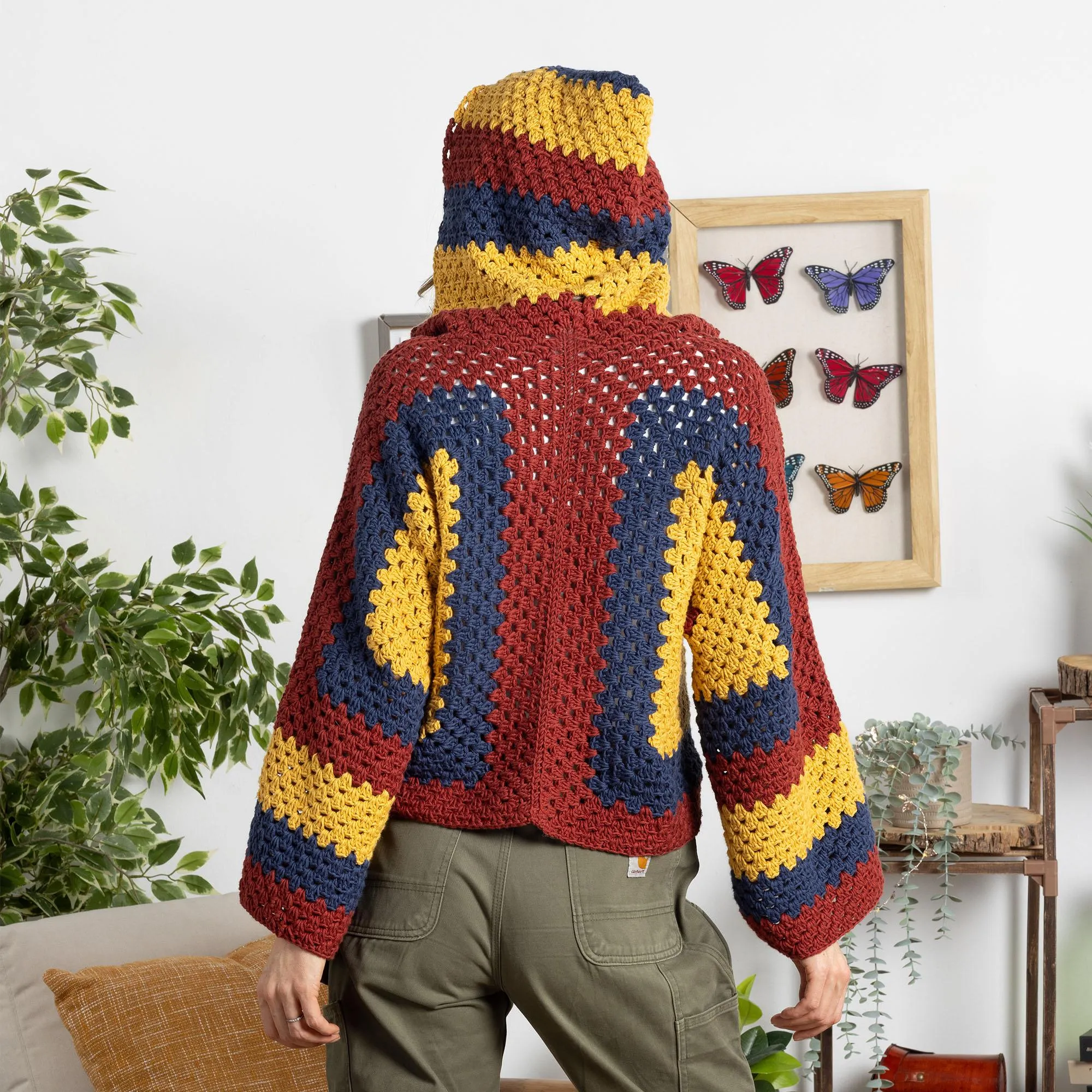 Bernat Crochet Hexi Hoodie Pullover