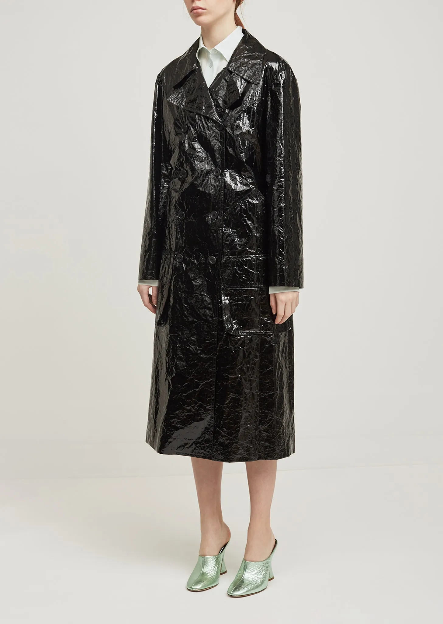 Bessie Lacquered Trench Coat