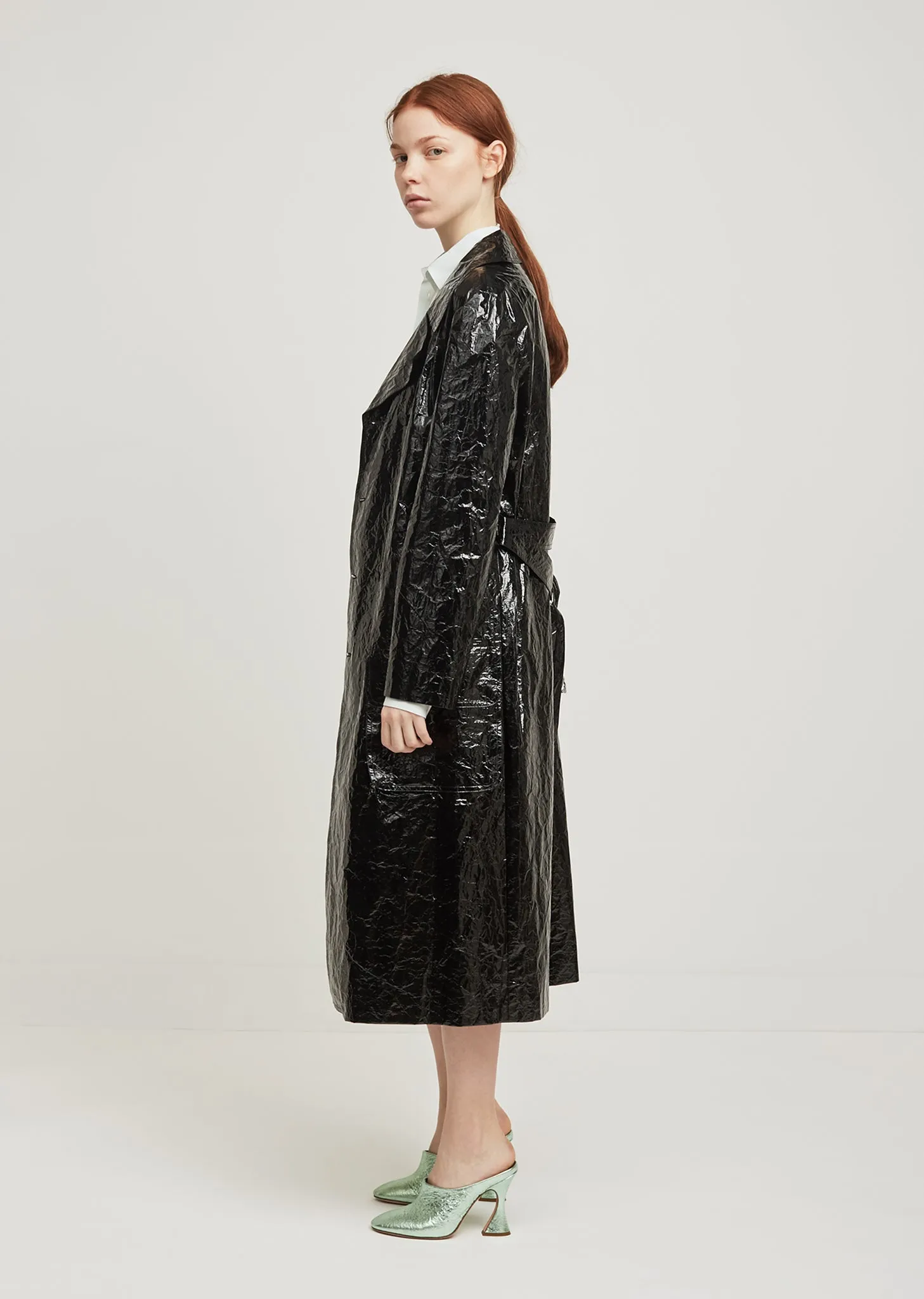 Bessie Lacquered Trench Coat