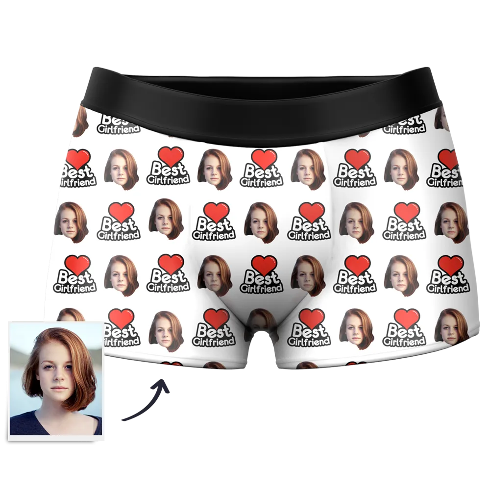 Best Girlfriend Custom Face Boxer Shorts, Custom Underwear For Men