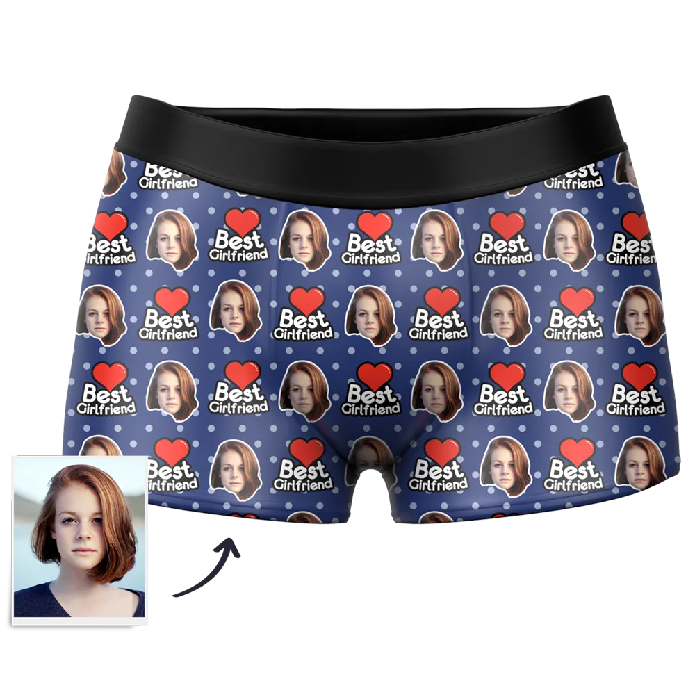 Best Girlfriend Custom Face Boxer Shorts, Custom Underwear For Men