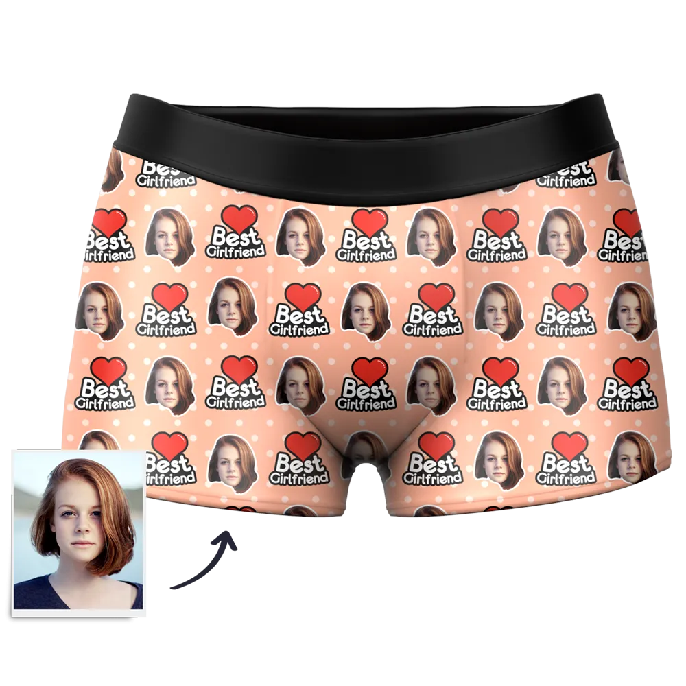 Best Girlfriend Custom Face Boxer Shorts, Custom Underwear For Men