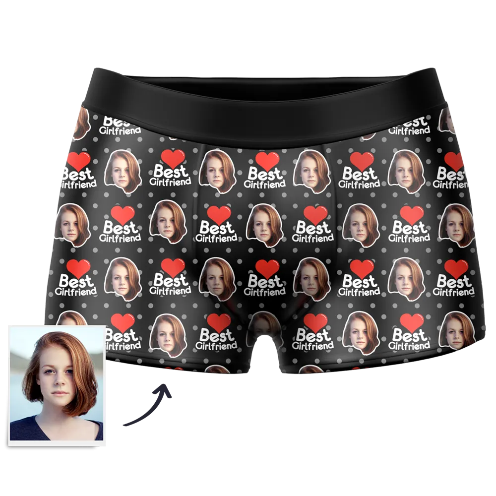 Best Girlfriend Custom Face Boxer Shorts, Custom Underwear For Men