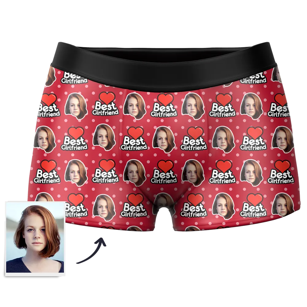 Best Girlfriend Custom Face Boxer Shorts, Custom Underwear For Men