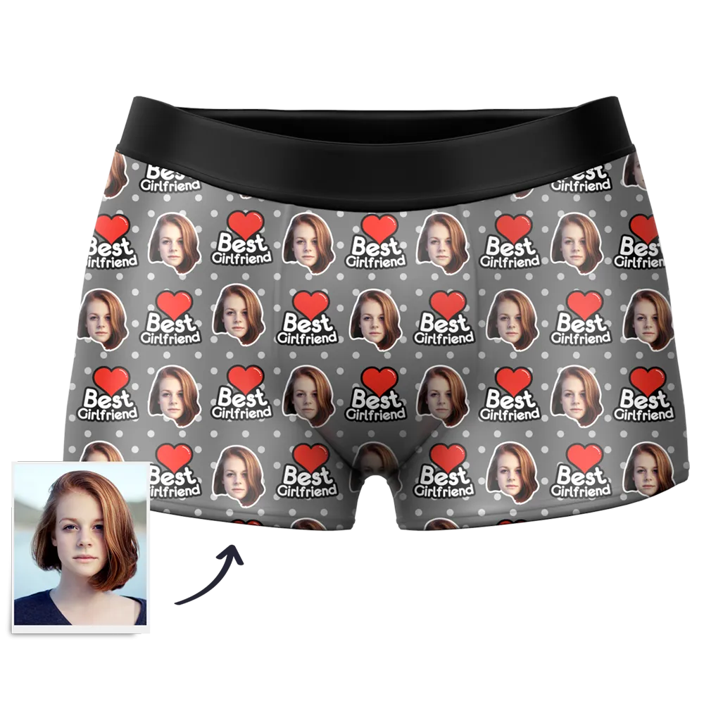 Best Girlfriend Custom Face Boxer Shorts, Custom Underwear For Men